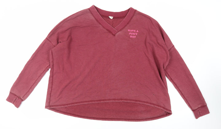 Juicy Couture Womens Pink Cotton Pullover Sweatshirt Size M Pullover
