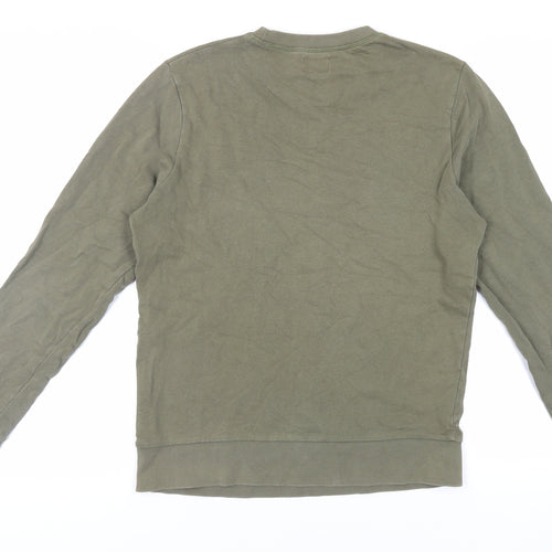 JACK & JONES Mens Green Cotton Pullover Sweatshirt Size M