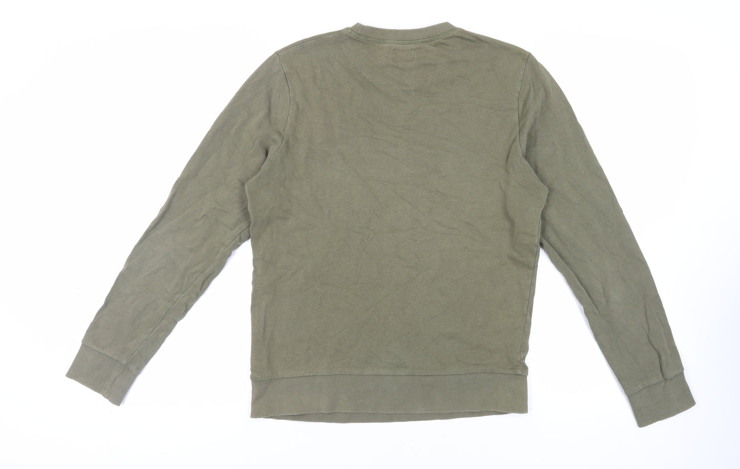 JACK & JONES Mens Green Cotton Pullover Sweatshirt Size M
