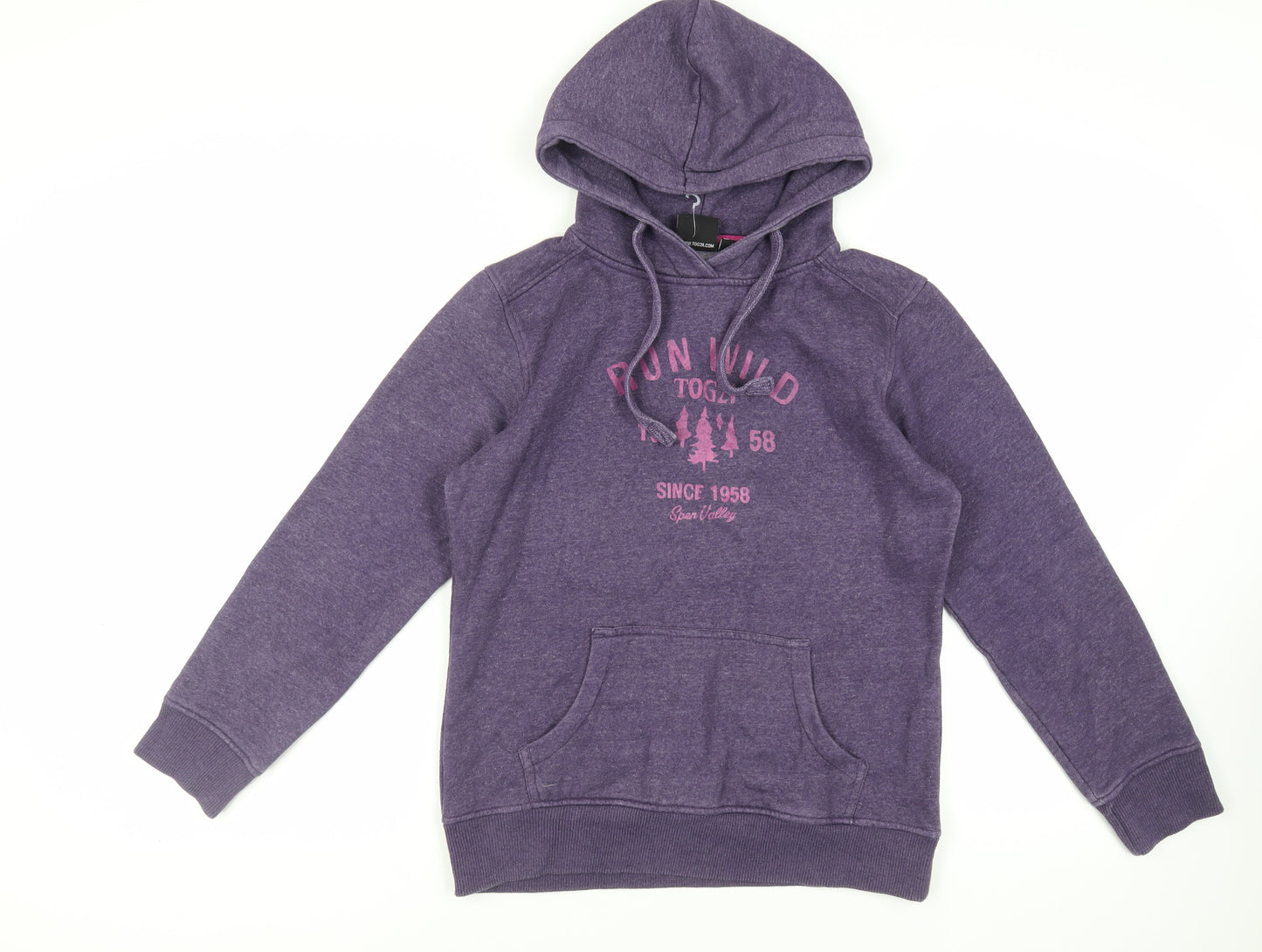TOG24 Womens Purple Polyester Pullover Hoodie Size 12 Pullover - Logo Pockets
