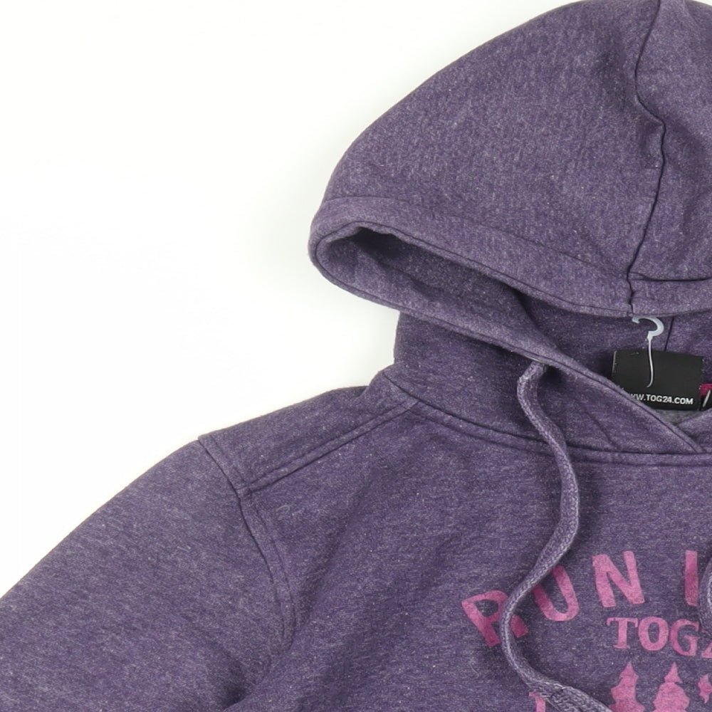 TOG24 Womens Purple Polyester Pullover Hoodie Size 12 Pullover - Logo Pockets