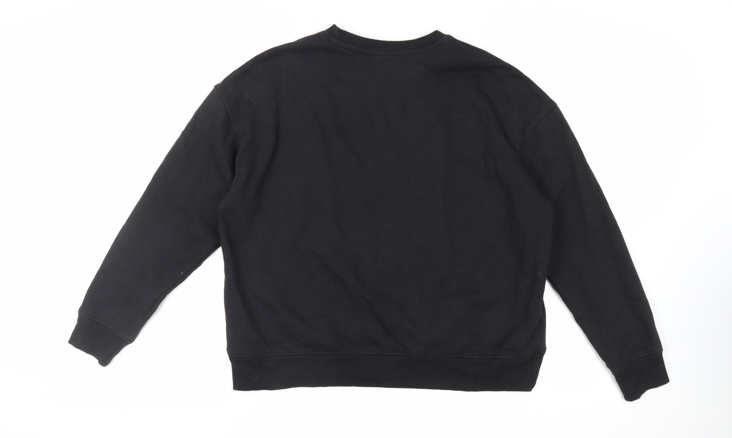 Disney Womens Black Cotton Pullover Sweatshirt Size M Pullover