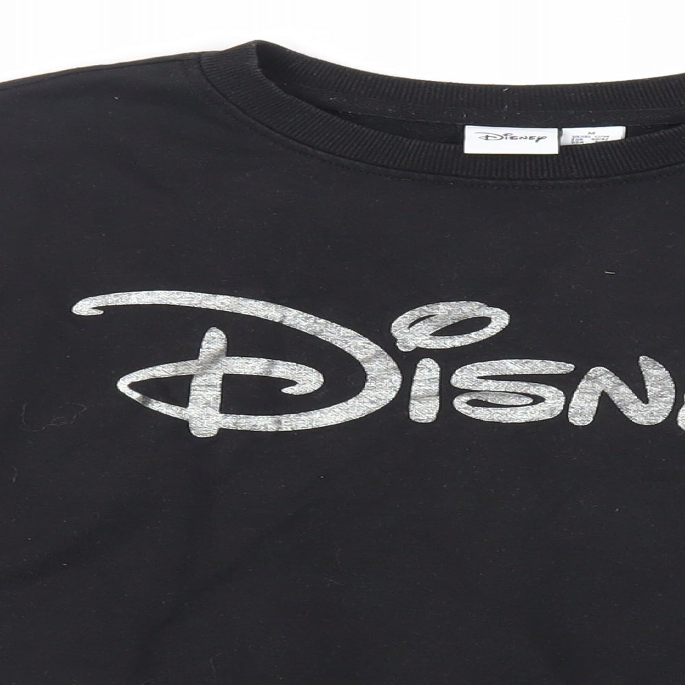 Disney Womens Black Cotton Pullover Sweatshirt Size M Pullover
