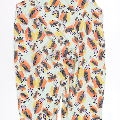 Lucy & Yak Womens Multicoloured Geometric Cotton Dungaree One-Piece Size L L30 in Tie