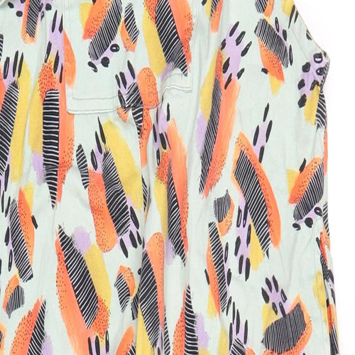 Lucy & Yak Womens Multicoloured Geometric Cotton Dungaree One-Piece Size L L30 in Tie