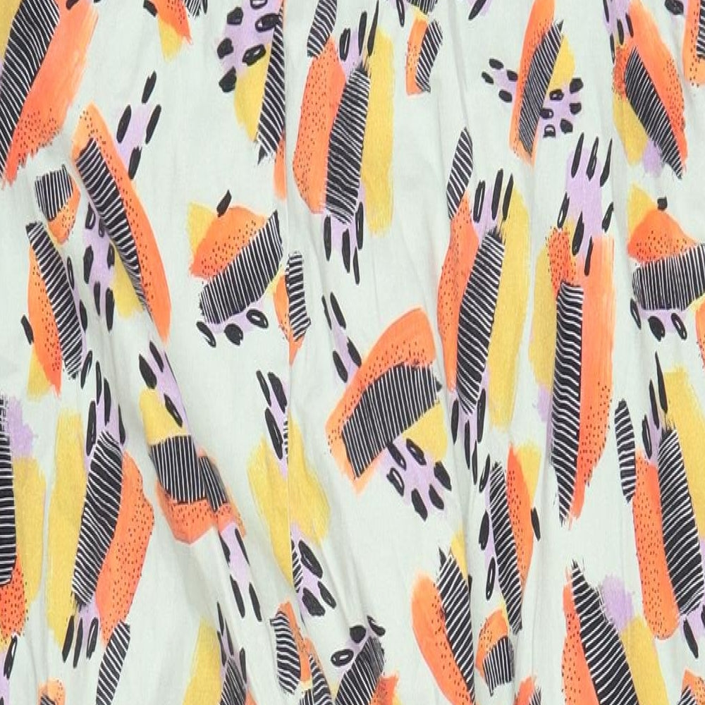 Lucy & Yak Womens Multicoloured Geometric Cotton Dungaree One-Piece Size L L30 in Tie