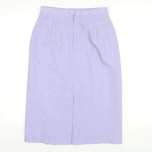 Jacques Vert Womens Purple Polyester Straight & Pencil Skirt Size 12 Zip