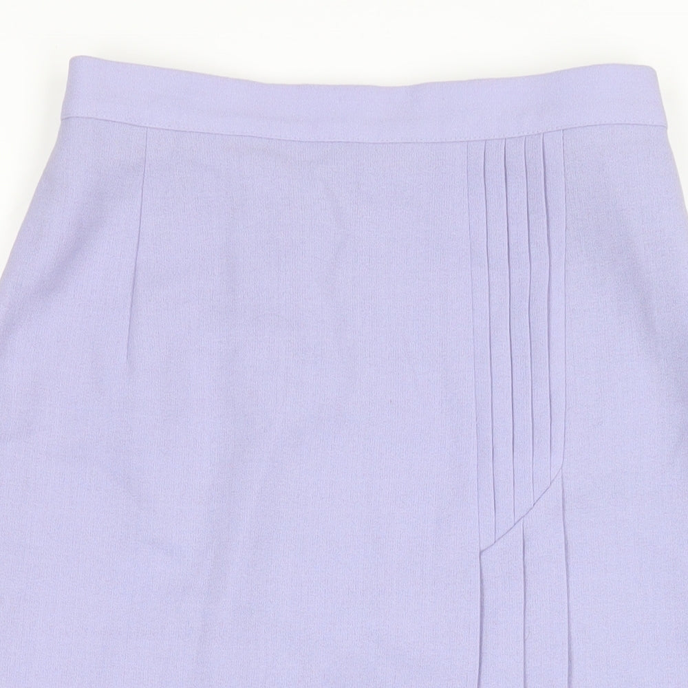 Jacques Vert Womens Purple Polyester Straight & Pencil Skirt Size 12 Zip