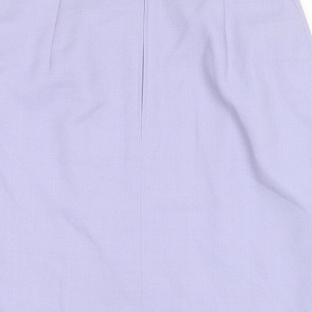 Jacques Vert Womens Purple Polyester Straight & Pencil Skirt Size 12 Zip