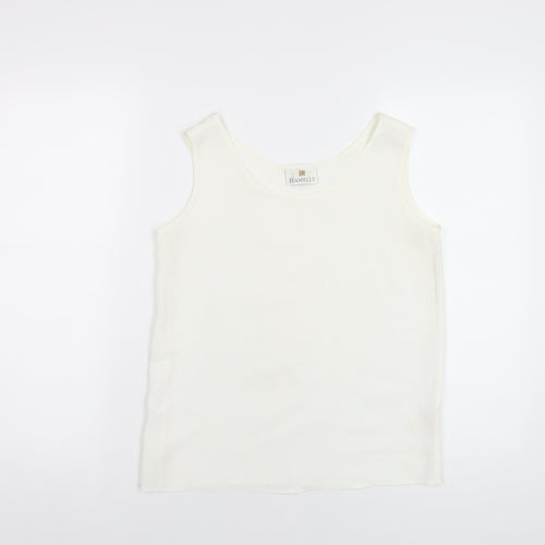 Hammell's Womens Ivory Polyester Basic Tank Size 8 Round Neck