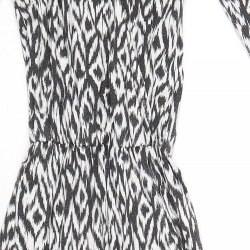 Bik Bok Womens Black Geometric Polyester Jumpsuit One-Piece Size S L30 in Pullover