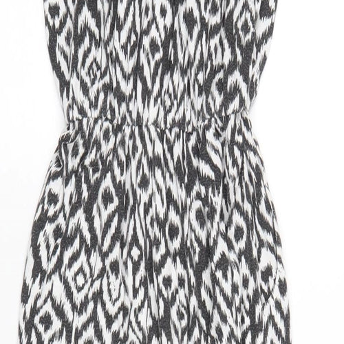 Bik Bok Womens Black Geometric Polyester Jumpsuit One-Piece Size S L30 in Pullover