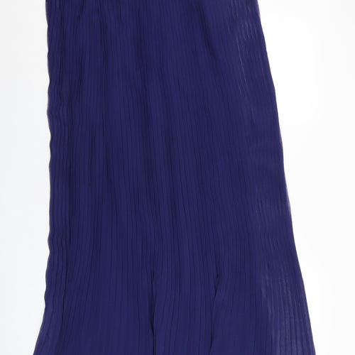 French Connection Womens Blue Polyester A-Line Size 14 Sweetheart Zip