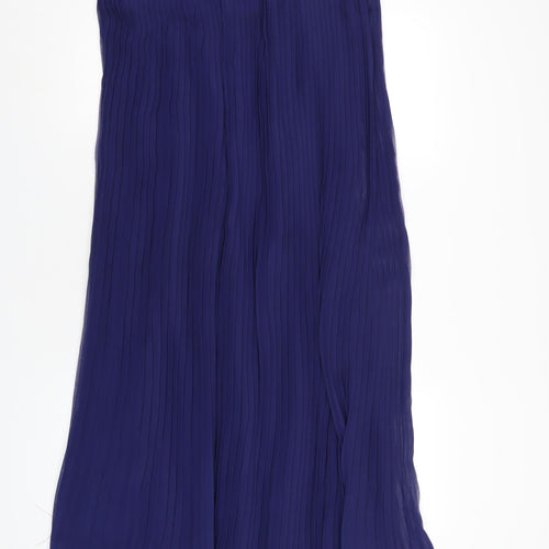 French Connection Womens Blue Polyester A-Line Size 14 Sweetheart Zip