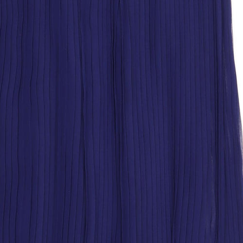 French Connection Womens Blue Polyester A-Line Size 14 Sweetheart Zip