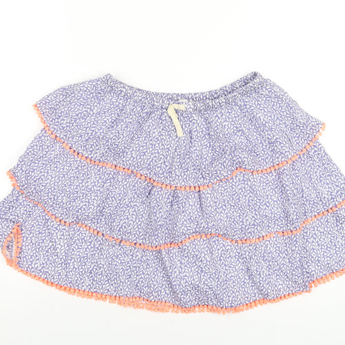 Boden Girls Blue Geometric Cotton A-Line Skirt Size 13-14 Years Regular Pull On