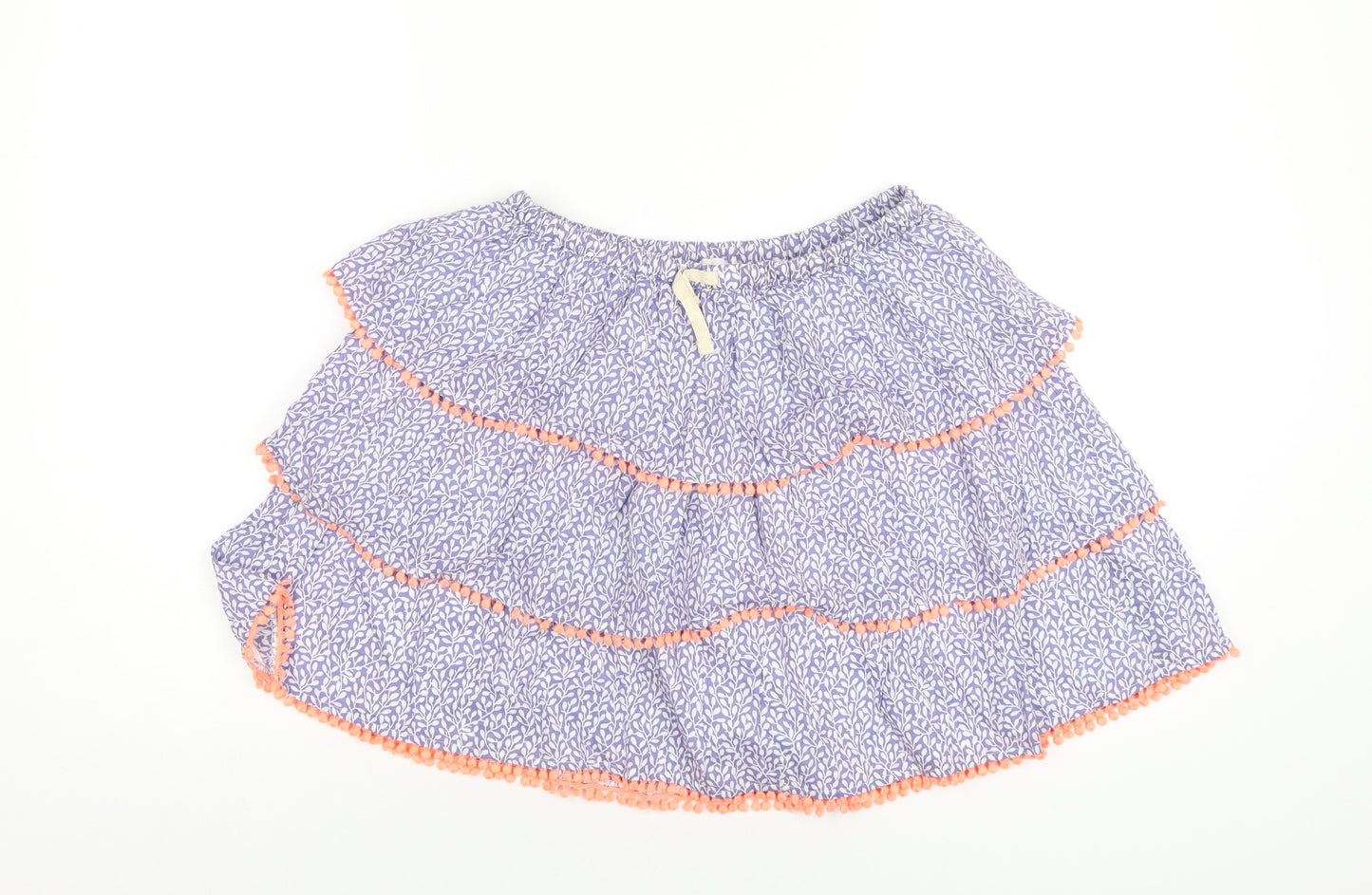 Boden Girls Blue Geometric Cotton A-Line Skirt Size 13-14 Years Regular Pull On