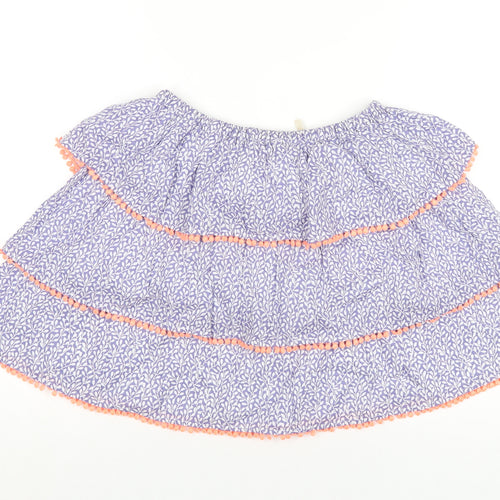 Boden Girls Blue Geometric Cotton A-Line Skirt Size 13-14 Years Regular Pull On