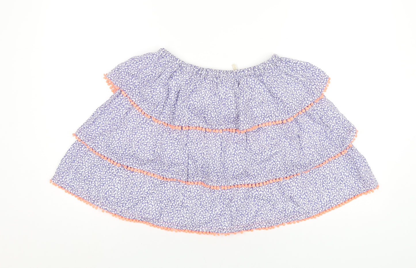 Boden Girls Blue Geometric Cotton A-Line Skirt Size 13-14 Years Regular Pull On