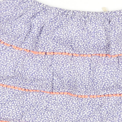 Boden Girls Blue Geometric Cotton A-Line Skirt Size 13-14 Years Regular Pull On