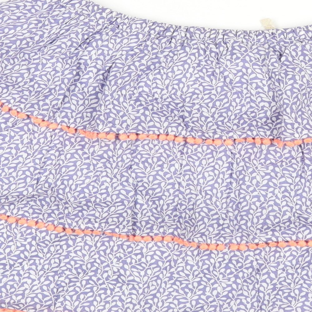 Boden Girls Blue Geometric Cotton A-Line Skirt Size 13-14 Years Regular Pull On