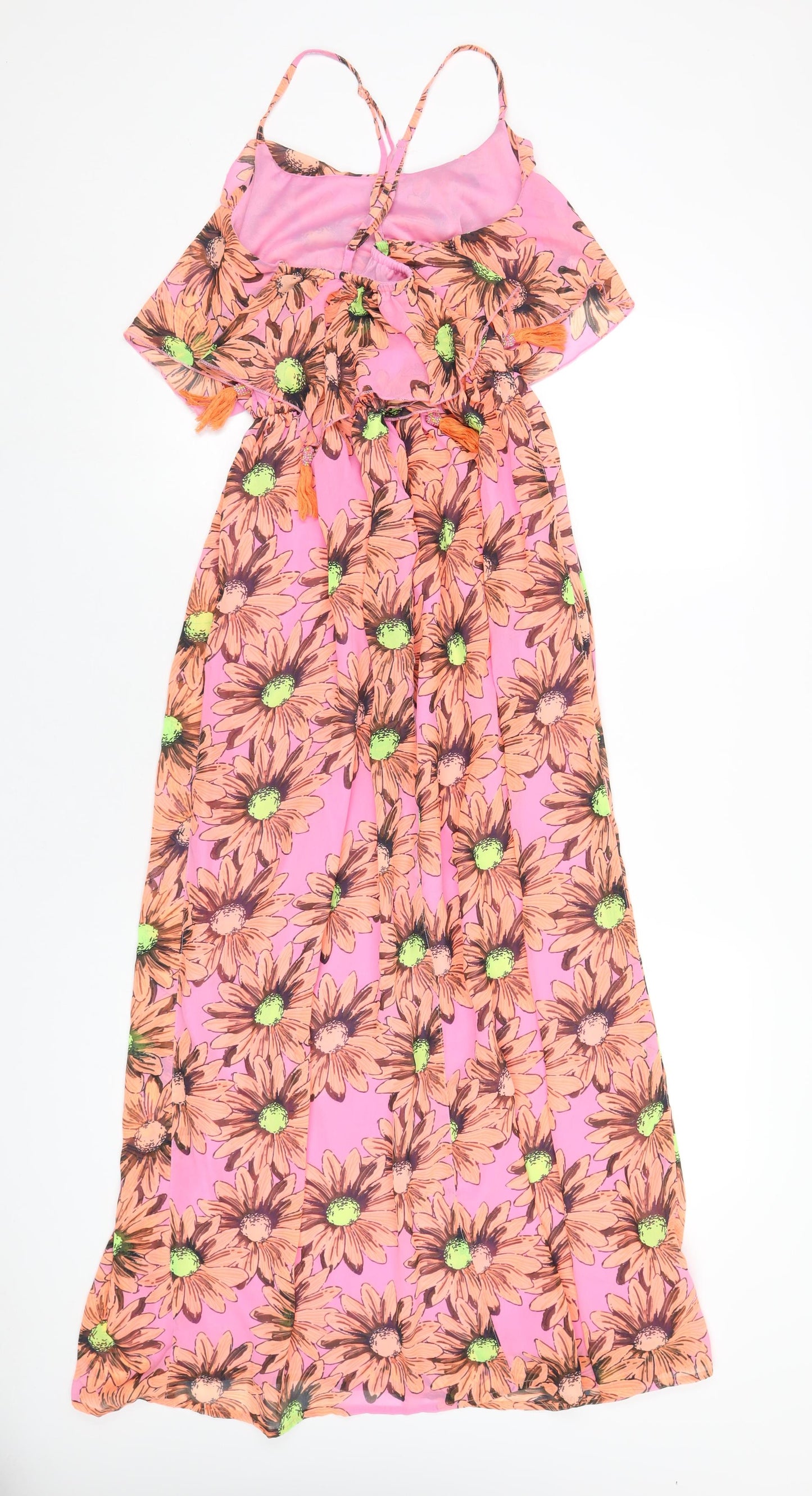 River Island Womens Pink Floral Polyester A-Line Size M Scoop Neck Pullover