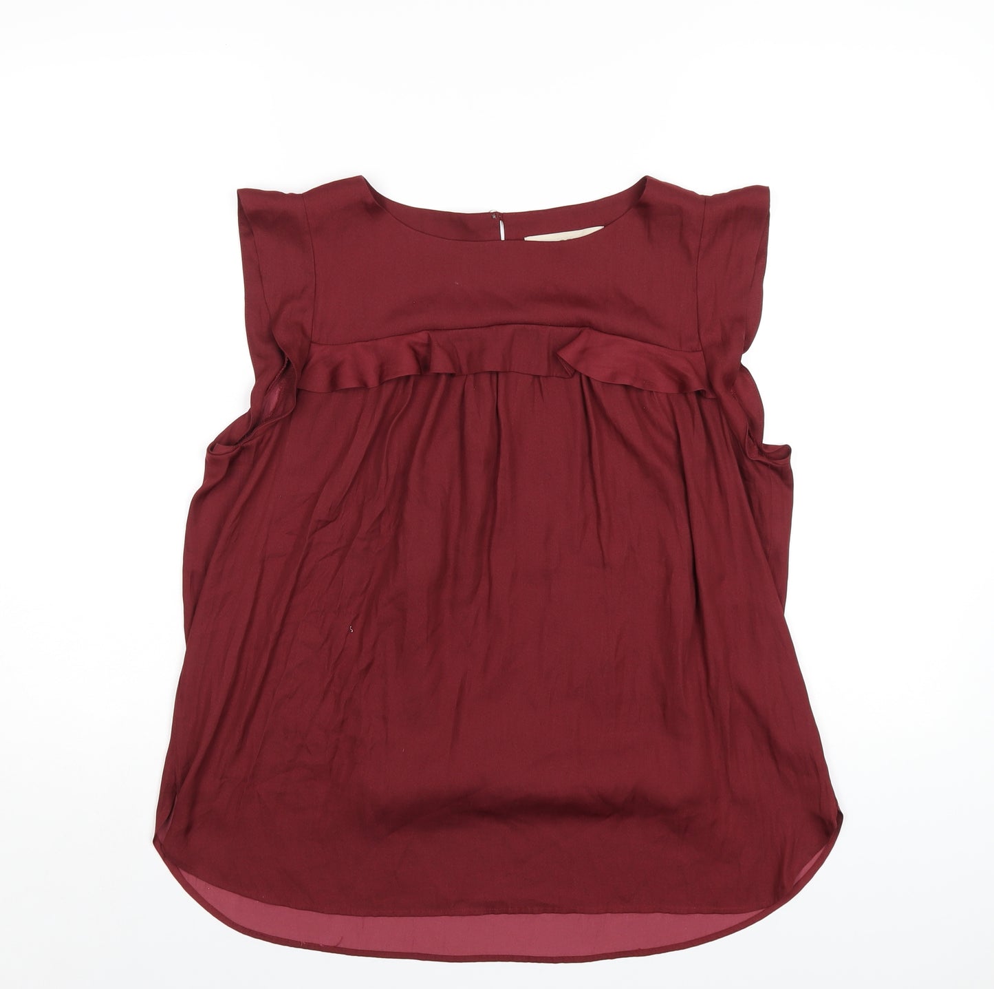 LOFT Womens Red Polyester Basic T-Shirt Size M Round Neck