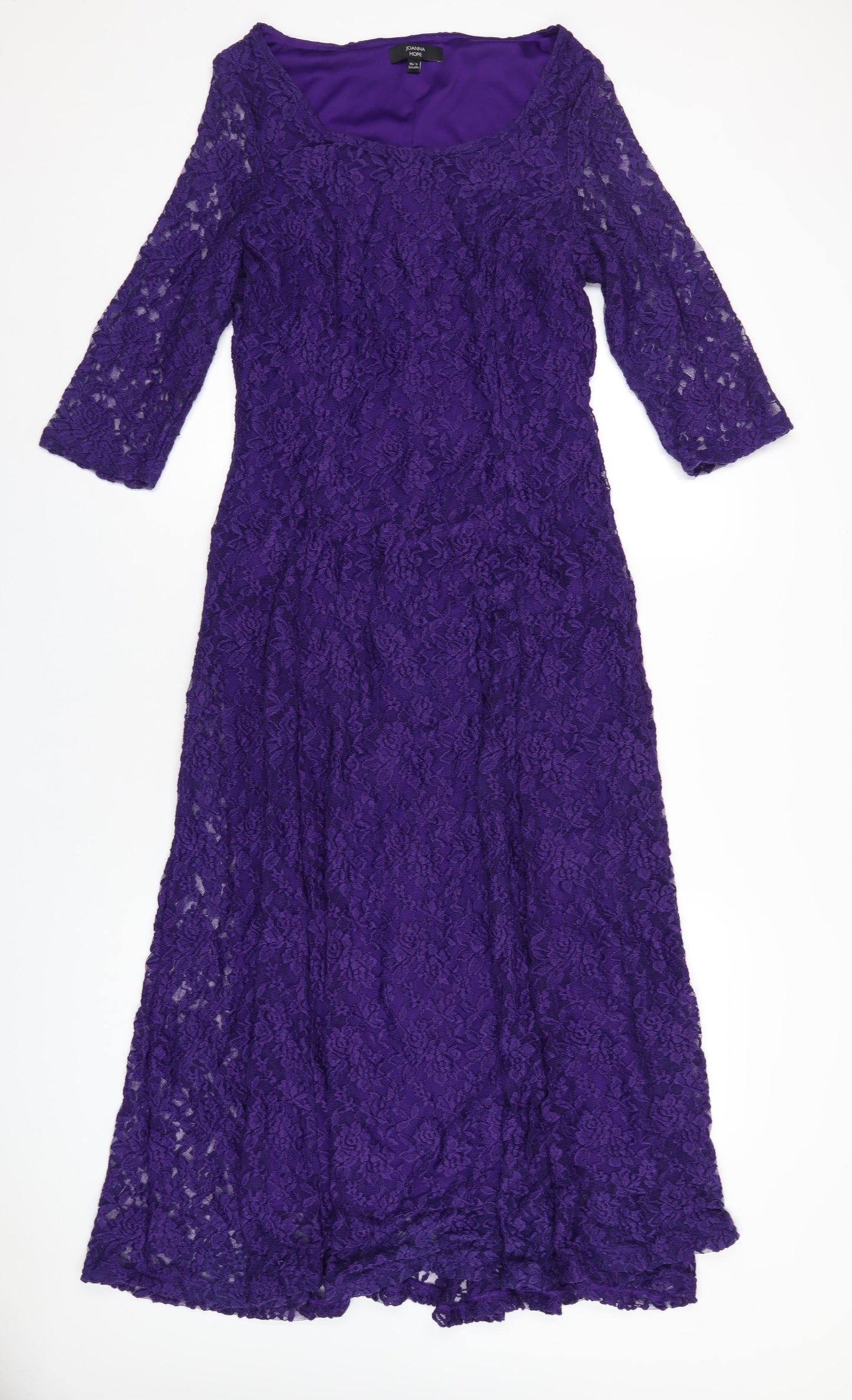 Joanna Hope Womens Purple Polyamide Maxi Size 18 Round Neck Pullover