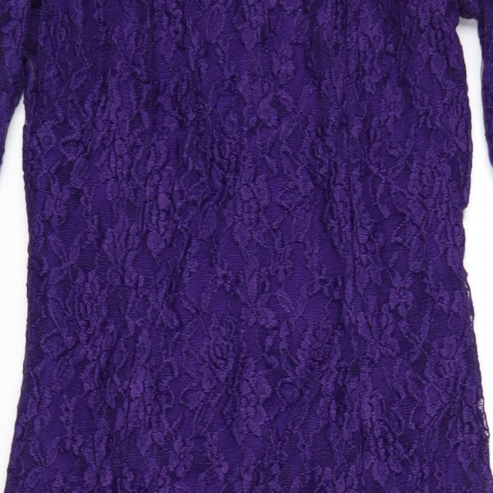 Joanna Hope Womens Purple Polyamide Maxi Size 18 Round Neck Pullover