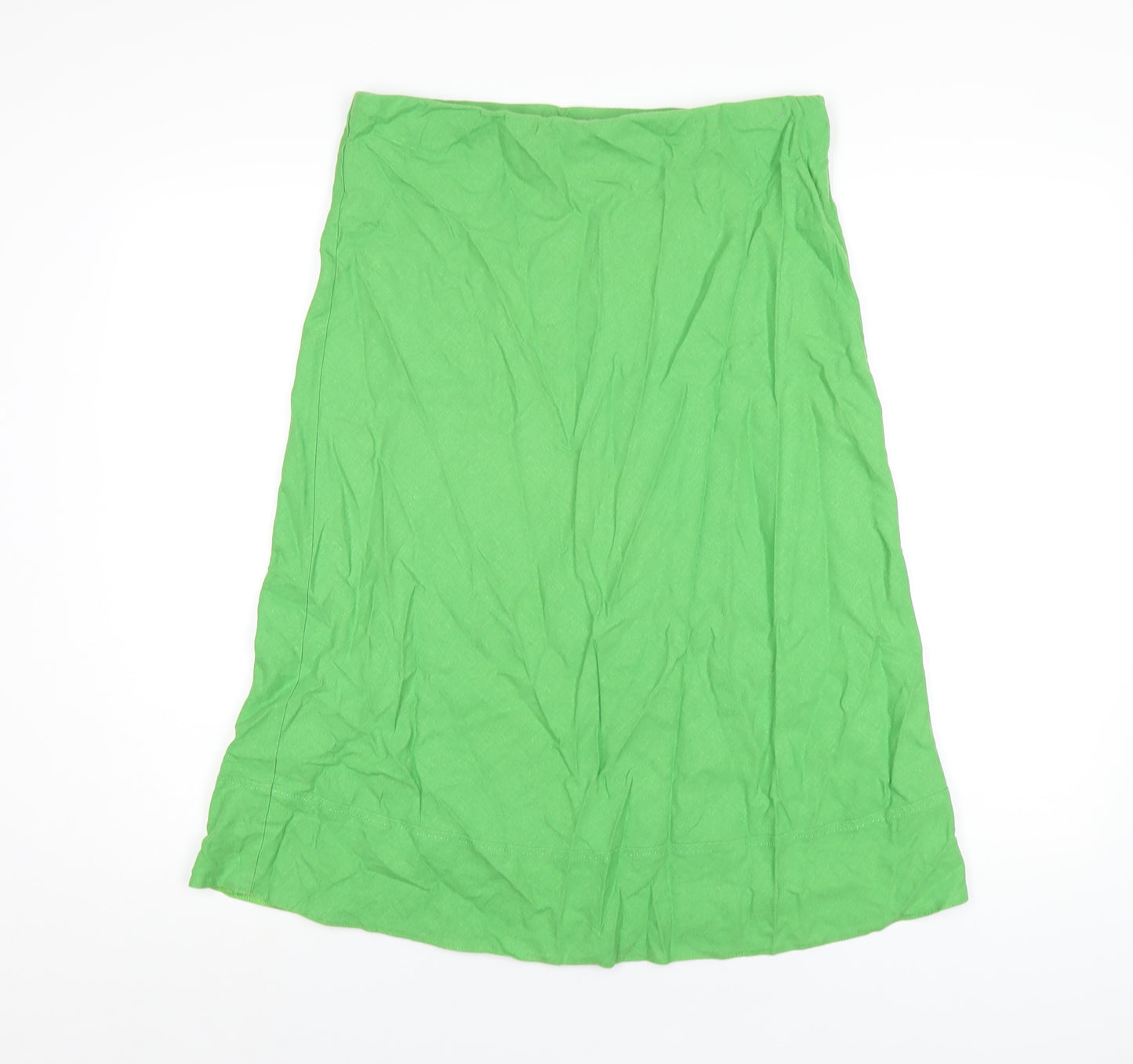 Stock Shop Womens Green Linen A-Line Skirt Size 14