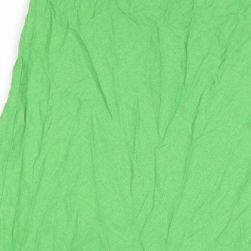 Stock Shop Womens Green Linen A-Line Skirt Size 14