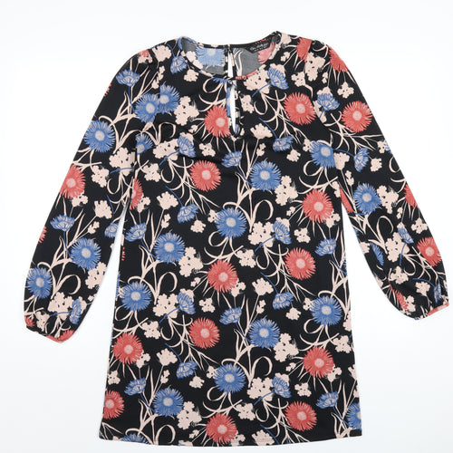 Miss Selfridge Womens Multicoloured Geometric Polyester A-Line Size 8 Round Neck Button