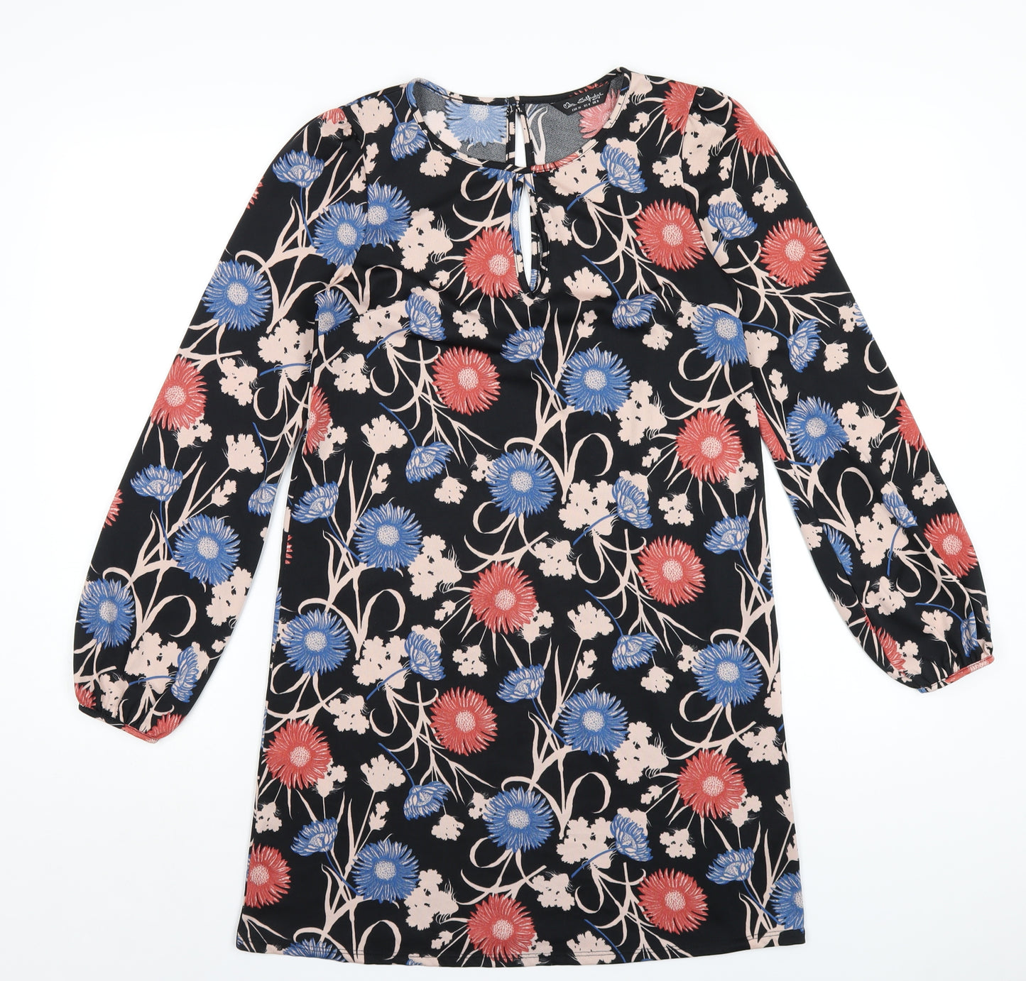 Miss Selfridge Womens Multicoloured Geometric Polyester A-Line Size 8 Round Neck Button