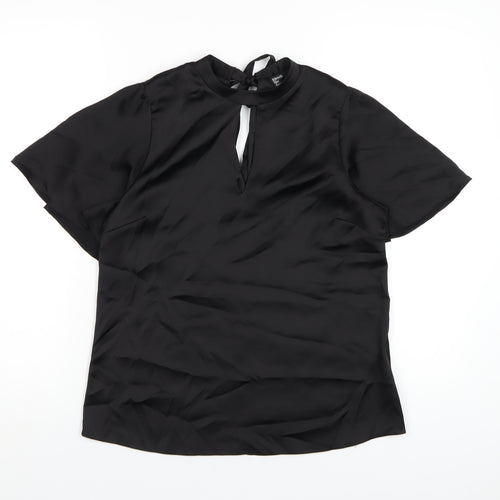 Friends Like These Womens Black Polyester Basic T-Shirt Size 8 Round Neck