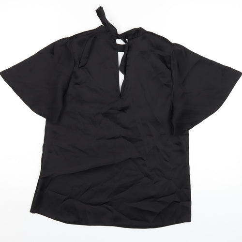 Friends Like These Womens Black Polyester Basic T-Shirt Size 8 Round Neck