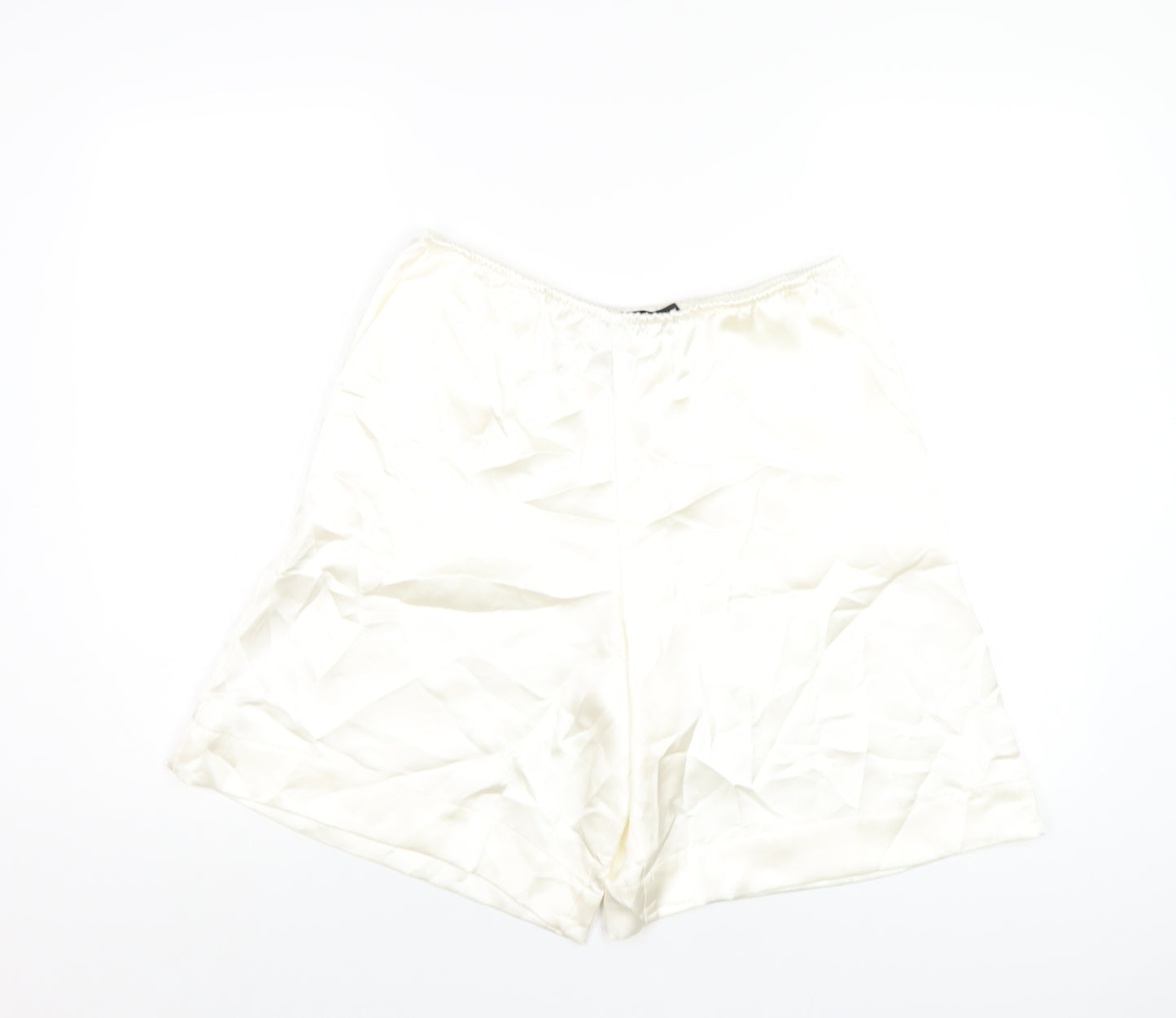 Zara Womens Ivory Polyester Basic Shorts Size M L8 in Regular Pull On