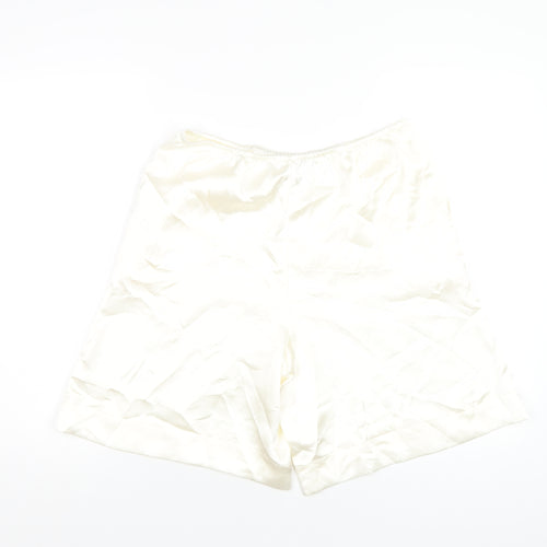 Zara Womens Ivory Polyester Basic Shorts Size M L8 in Regular Pull On