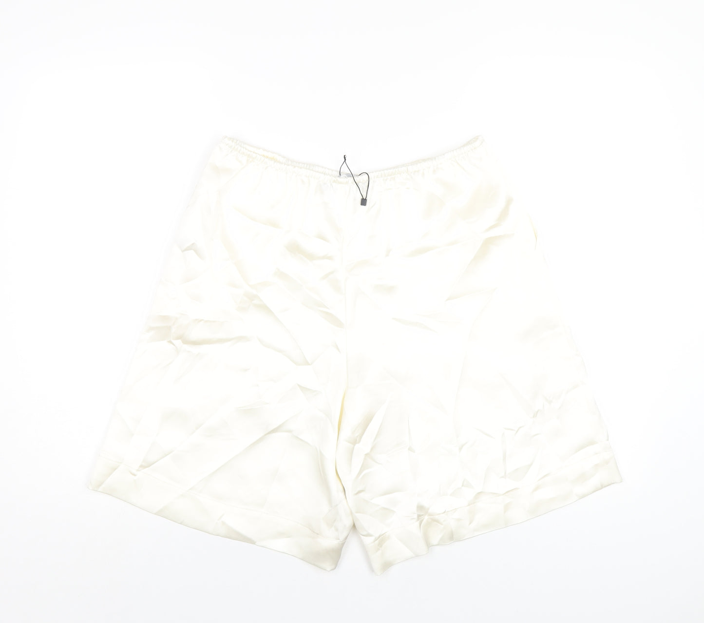 Zara Womens Ivory Polyester Basic Shorts Size M L8 in Regular Pull On