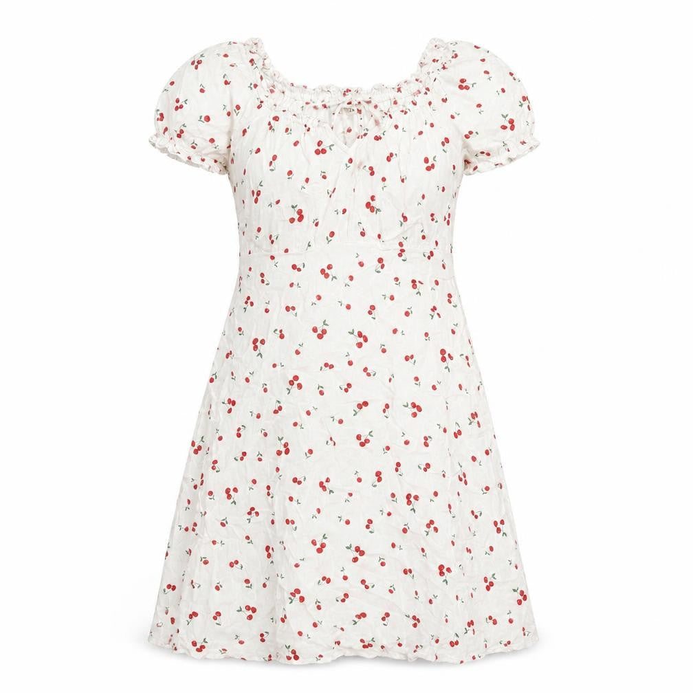 Front view of Clockhouse women’s white geometric viscose a-line, size UK 12, scoop neck pullover