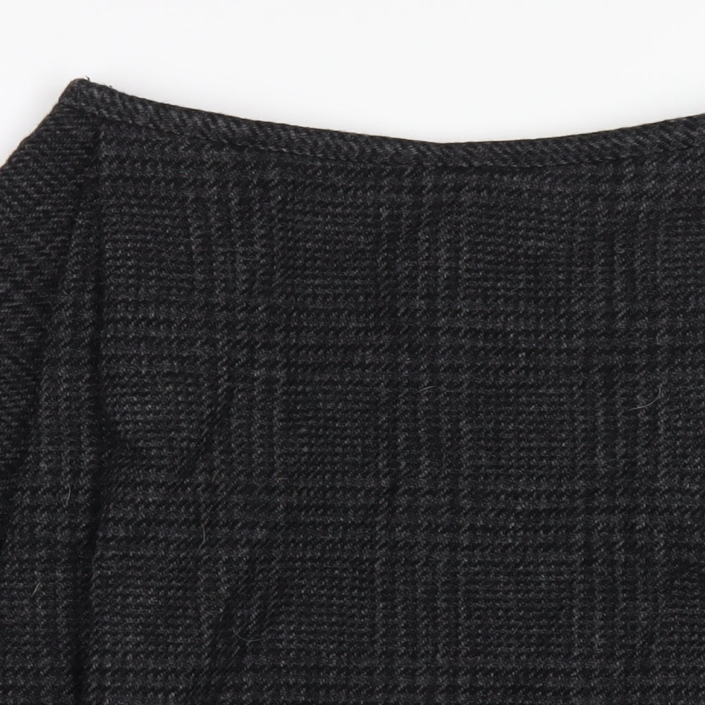 Ralph Lauren Womens Grey Wool A-Line Skirt Size 10 Zip