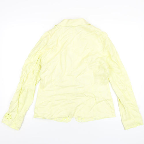 Per Una Womens Yellow Jacket Blazer Size 14 Button