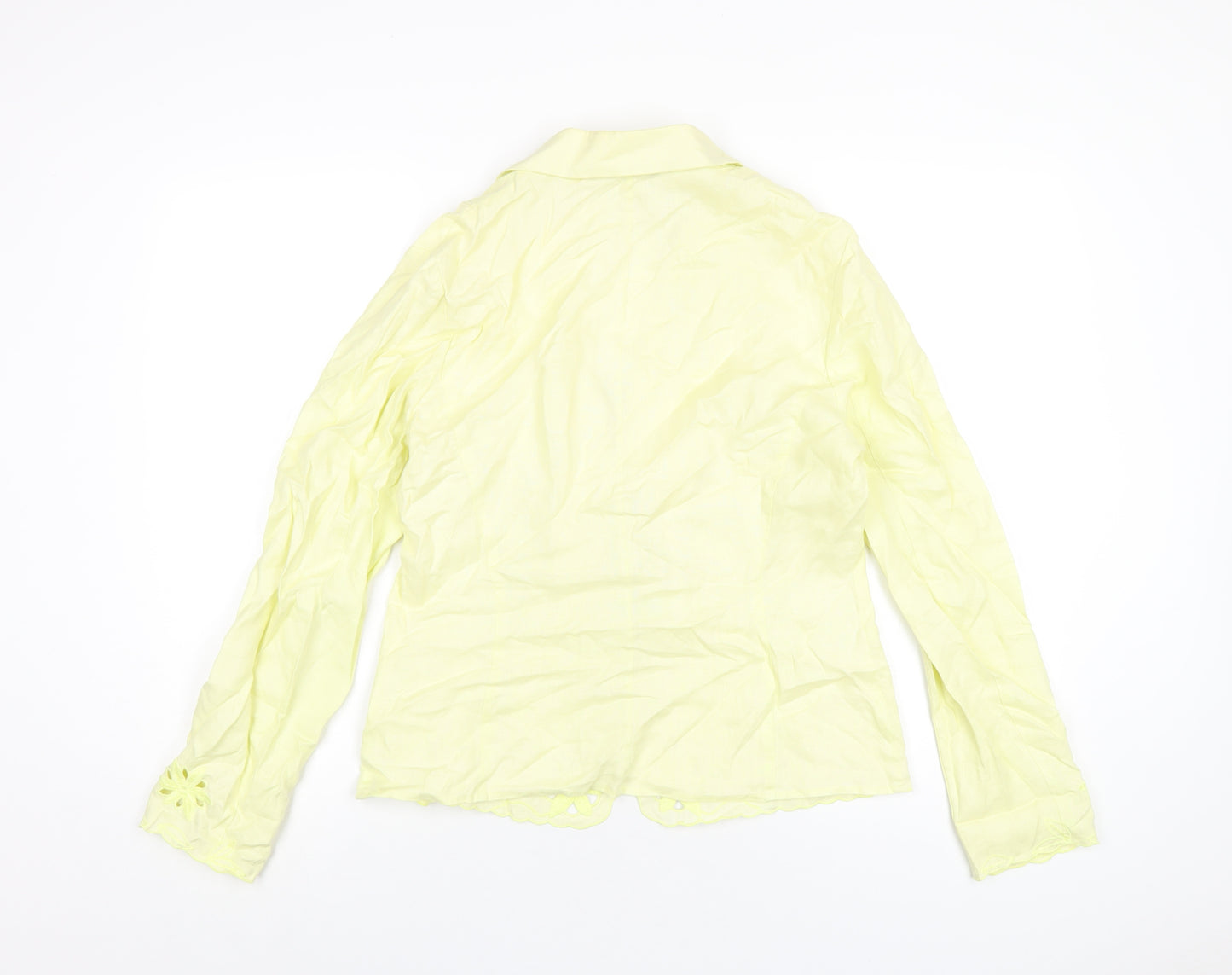 Per Una Womens Yellow Jacket Blazer Size 14 Button