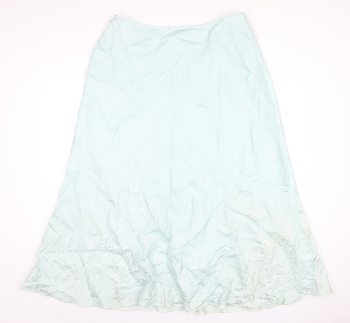 Alex & Co Womens Blue Viscose A-Line Skirt Size 18 Zip