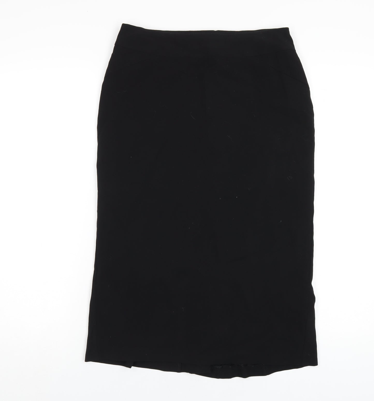 Dunnes Stores Womens Black Polyester Straight & Pencil Skirt Size 8 Zip