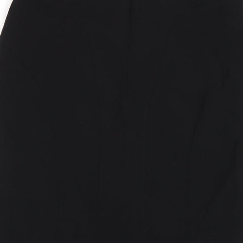 Dunnes Stores Womens Black Polyester Straight & Pencil Skirt Size 8 Zip