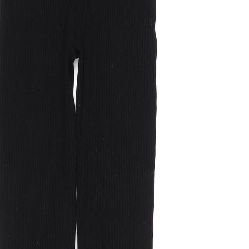 H&M Womens Black Viscose Trousers Size XS L33 in Regular