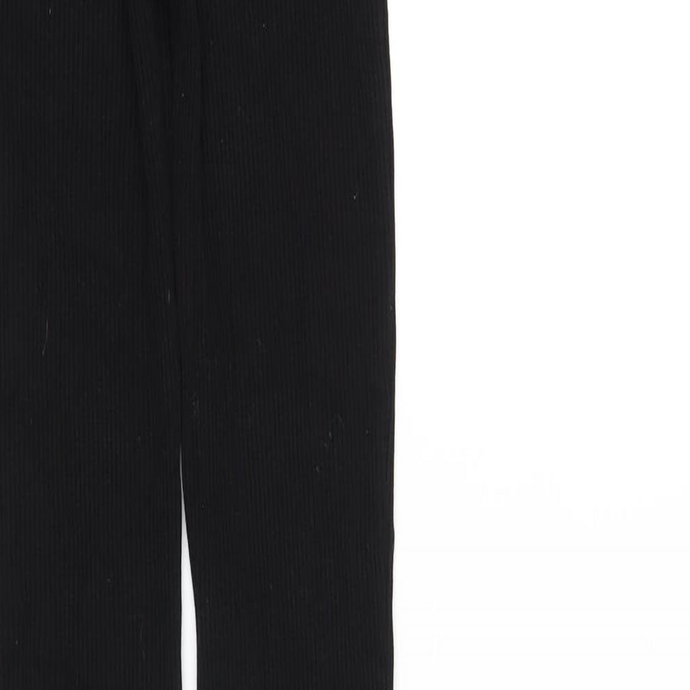 H&M Womens Black Viscose Trousers Size XS L33 in Regular