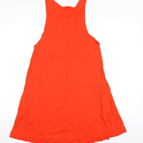 H&M Womens Orange Viscose Tank Dress Size M Round Neck Pullover