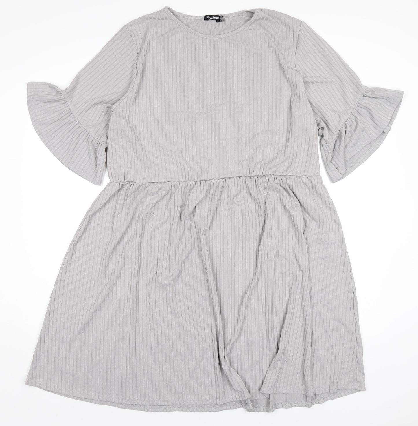 Boohoo Womens Grey Polyester A-Line Size 24 Round Neck Pullover