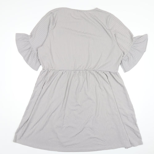 Boohoo Womens Grey Polyester A-Line Size 24 Round Neck Pullover